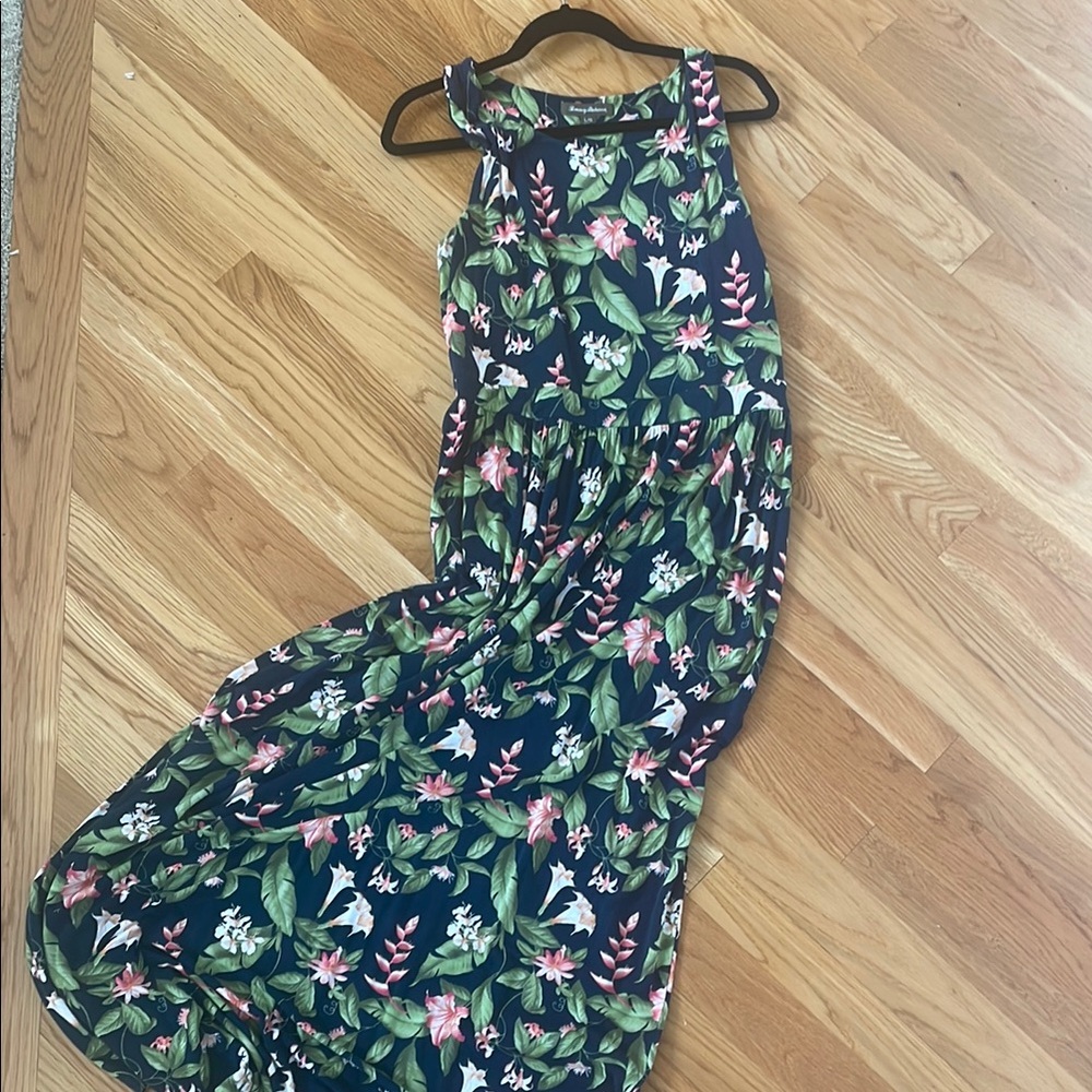 Tommy Bahama Green and Pink Maxi Dress